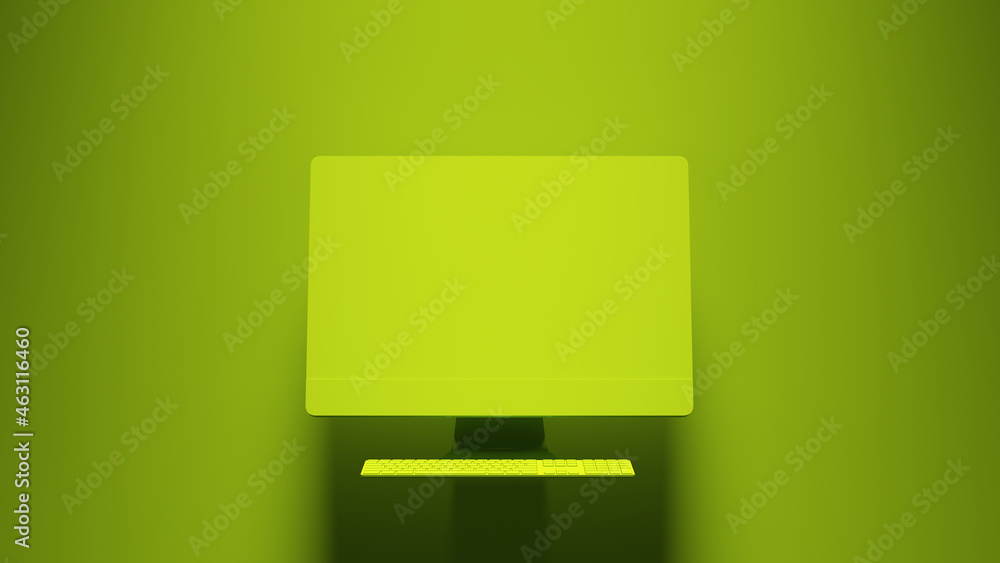 Green Computer Screen Display Technology Retro Electronic Business ...
