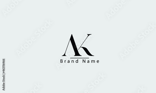 AK KA A K abstract vector logo monogram template photo