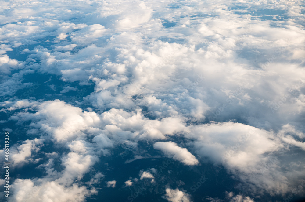 Aerial view of clouds in the sky on sunny day Aerial view of clouds in the sky on sunny day