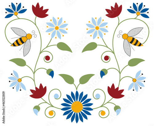 Kashubian bumble bee floral design