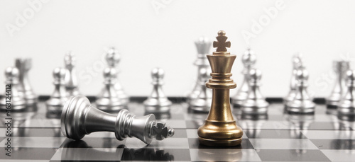 Fotografia Chess board game concept of business ideas and competition  strategy concept