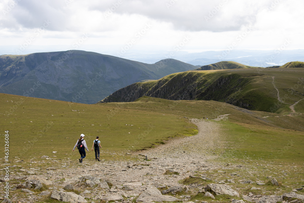 Walkers in the Lake District mountains