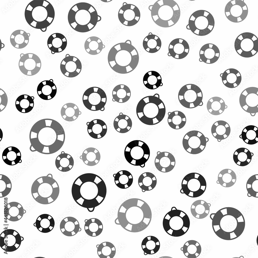 Black Lifebuoy icon isolated seamless pattern on white background. Lifebelt symbol. Vector Black Lifebuoy icon isolated seamless pattern on white background. Lifebelt symbol. Vector