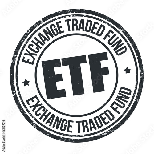 Exchange traded fund grunge rubber stamp on white background, vector illustration
