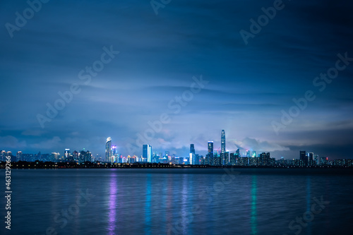 Shen Zhen urban cityscape  China city landscape landmark for business communication