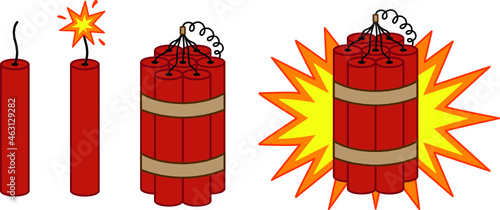 Dynamite Stick Clipart Set - Colored