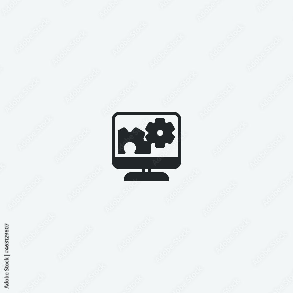 monitor vector icon illustration sign monitor vector icon illustration sign