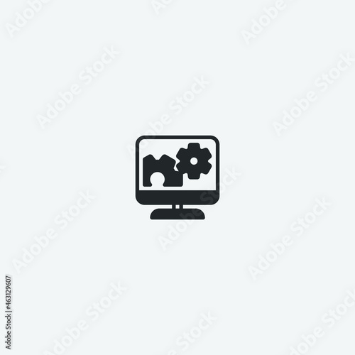 monitor vector icon illustration sign 