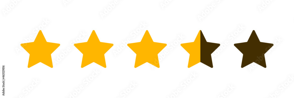 Fototapeta premium Three And A Half Star Rating Illustration Vector