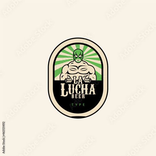 La lucha beer. Logo template.