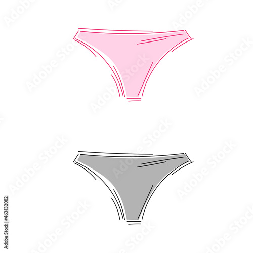 Simple panties object vector with pink color. Panty logo - abstract icon, fashion. Logo template.