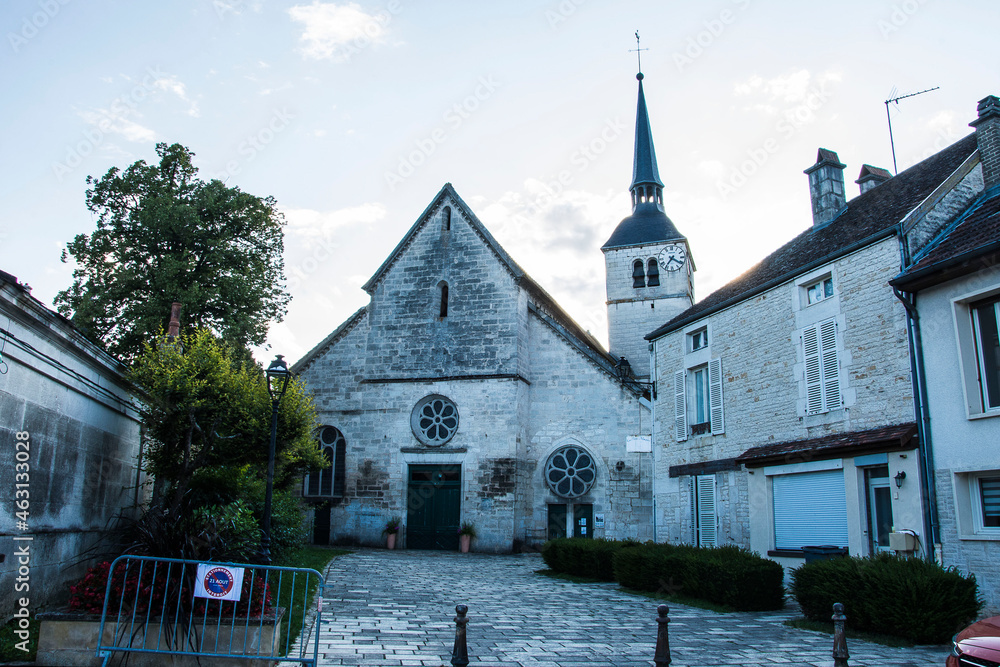 church and houses at a square in the little village of Arc-en-Barrois in the French region of Champagne Ardenne church and houses at a square in the little village of Arc-en-Barrois in the French region of Champagne Ardenne