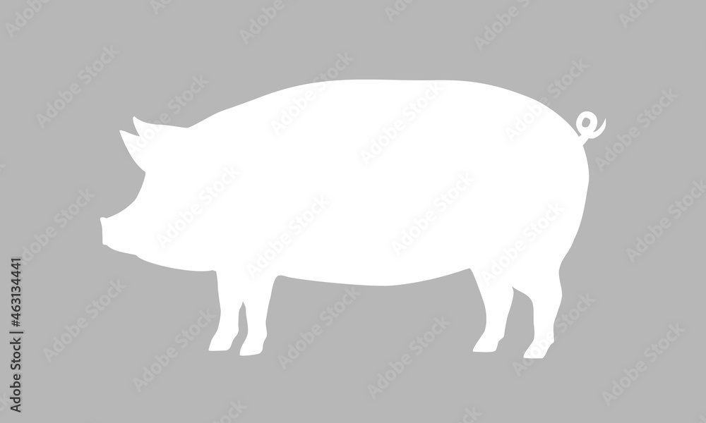 Pig icon. Pig silhouette isolated on grey background. Vector illustration Pig icon. Pig silhouette isolated on grey background. Vector illustration
