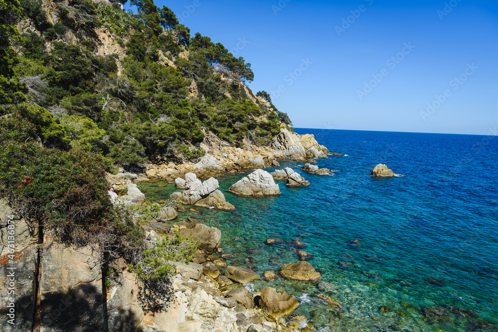 Rocky coastline of the Mediterranean Sea (Costa Brava, Catalonia, Spain)