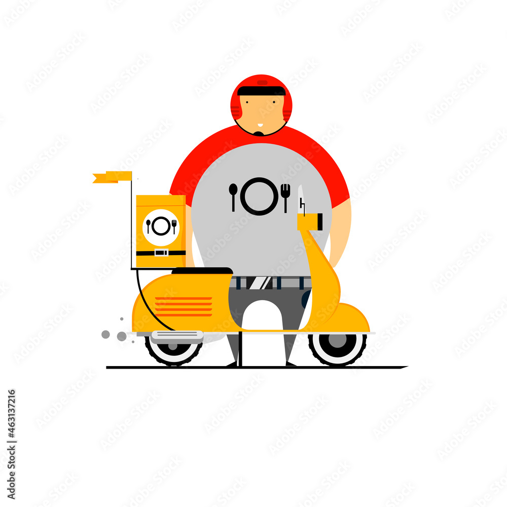 Cartoon character, Food delivery man, food delivery service.