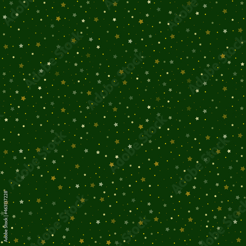 Little stars on a green background vector stock illustration