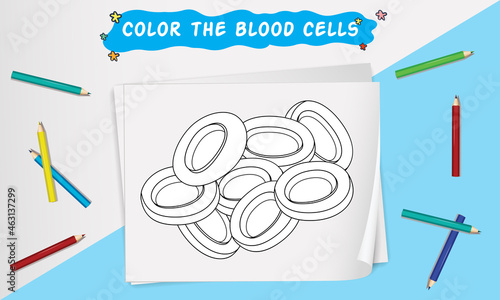 Color The Blood Cells - Human Internal Anatomy Coloring Page