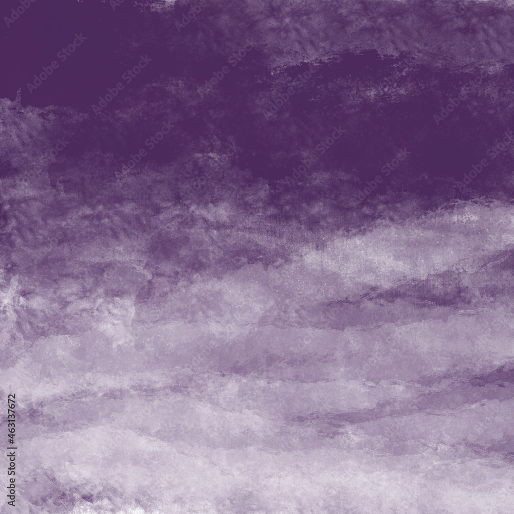 Obraz premium Violet watercolor paint texture and background, grunge splash abstract graphic on white background