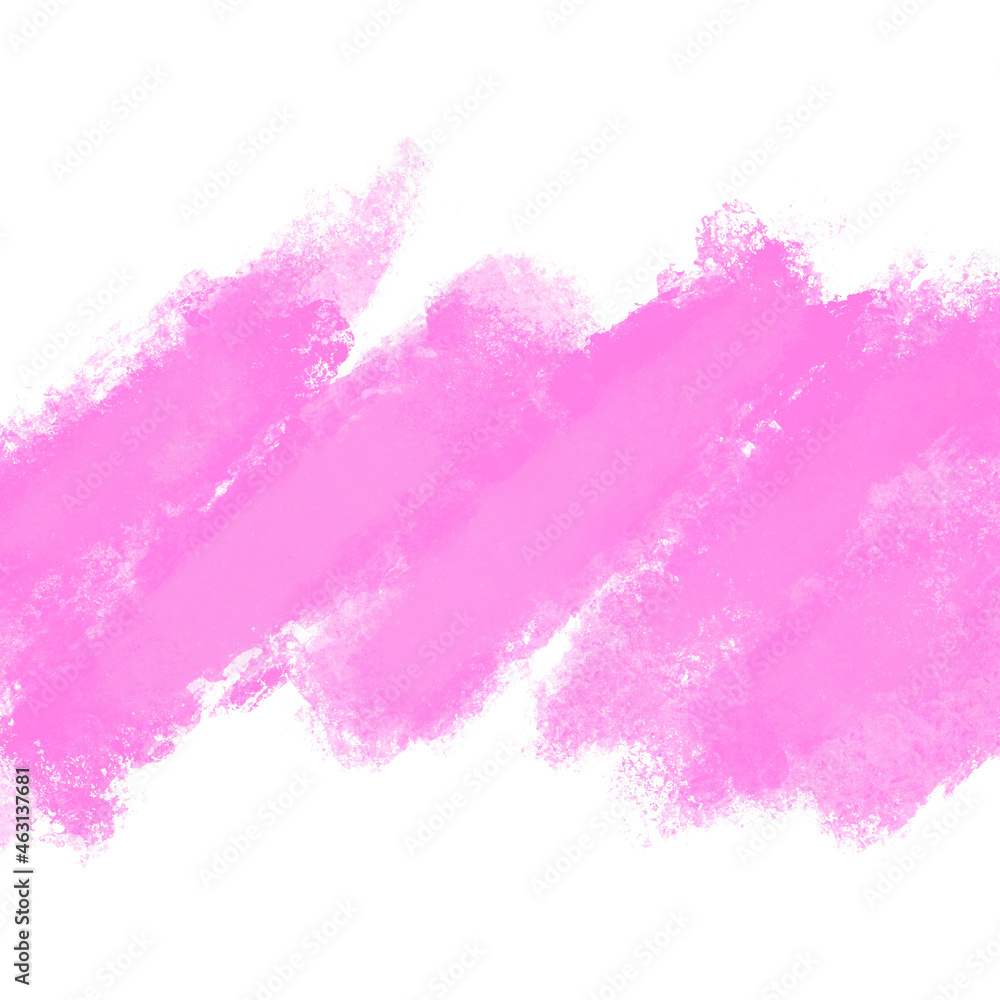 Pink color watercolor paint on white background, abstract splash art design graphic