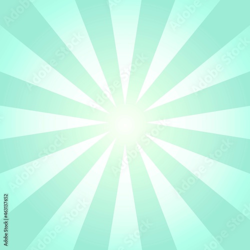 Green and white Sunburst Pattern Background. Rays. Sunburst background. Vector illustration. Green and white radial background.