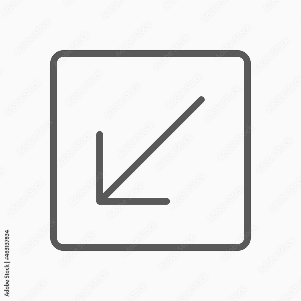 arrow left down icon, arrow vector arrow left down icon, arrow vector