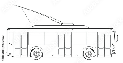City trolleybus line illustration