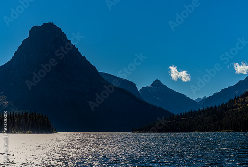Sinopah Mountain and Two Medicine Lake, Glacier National Park, Montana, USA photo