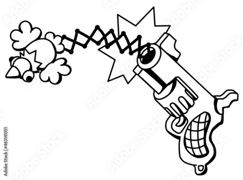 Gunshot Joke Line Cartoon