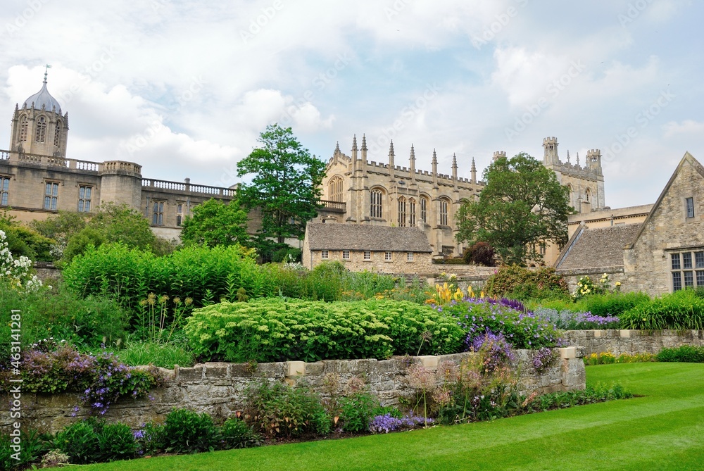 View of the Christ Church War Memorial Garden at the western end of Broad Walk in Oxford, England, UK