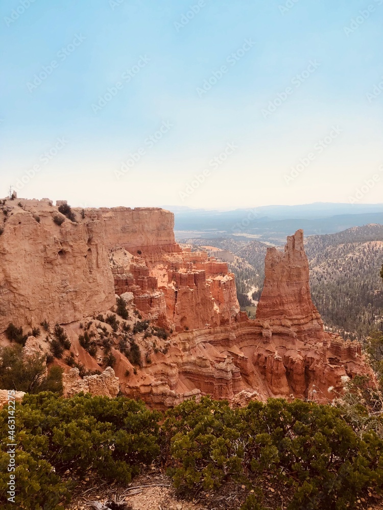 Bryce Canyon National Park in Utah.Rocky mountains erode and color a variety of landscapes.
View of Rainbow Point.