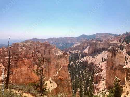 Bryce Canyon National Park in Utah.Rocky mountains erode and color a variety of landscapes. Natural Bridge.