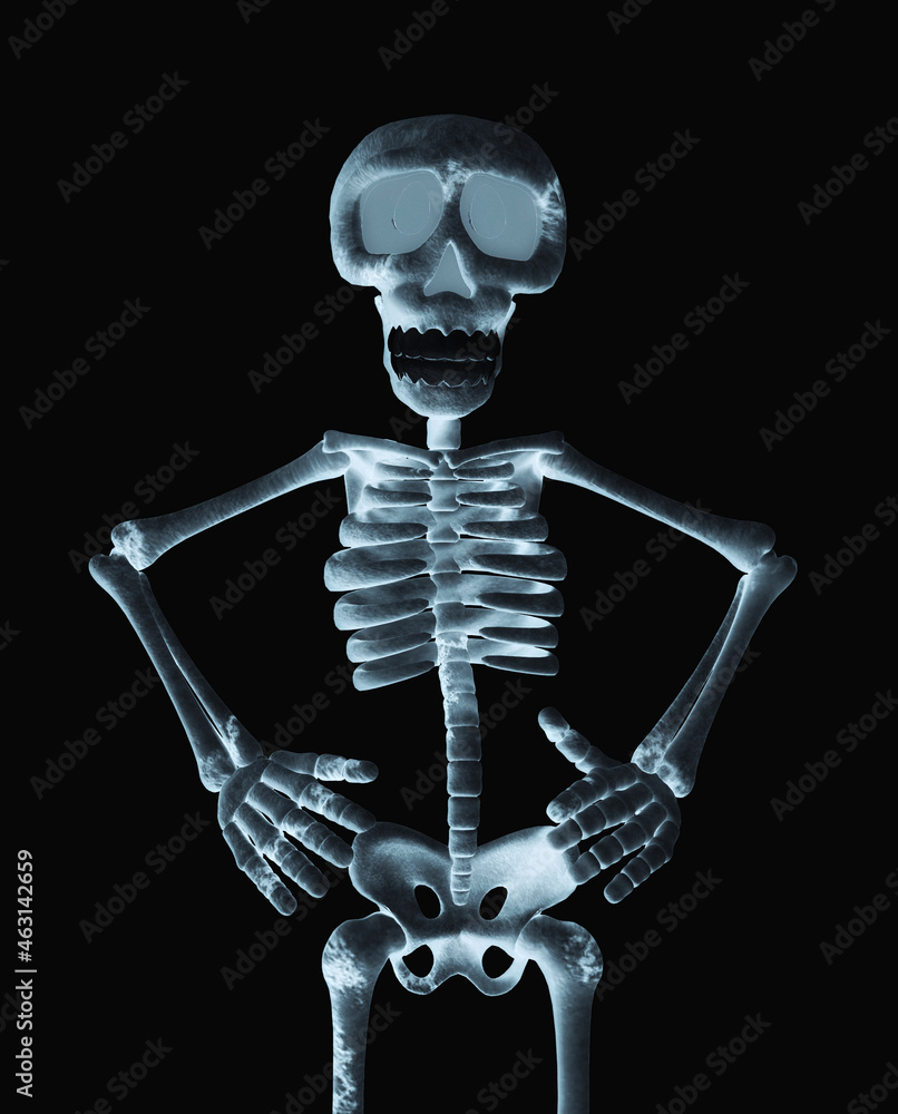 funny skeleton is doing a super pose funny skeleton is doing a super pose