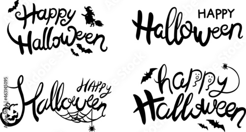halloween calligraphy set  vector
