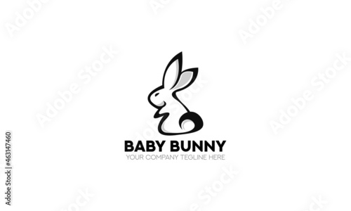 Baby Bunny Logo Design Vector