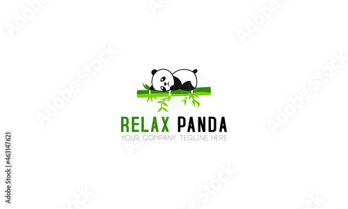 Relax Panda Logo Design Vector