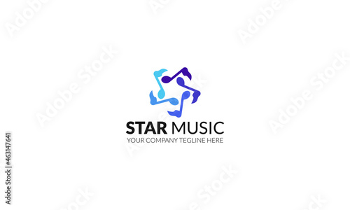 Star Music Logo Design Vector
