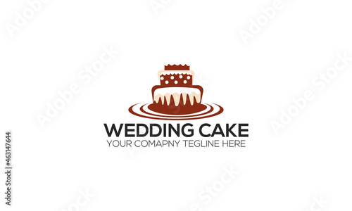 Wedding Cake Logo Design Vector