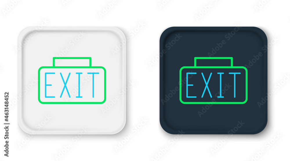 Line Exit icon isolated on white background. Fire emergency icon. Colorful outline concept. Vector