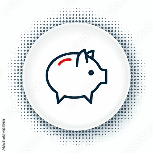 Line Piggy bank icon isolated on white background. Icon saving or accumulation of money, investment. Colorful outline concept. Vector