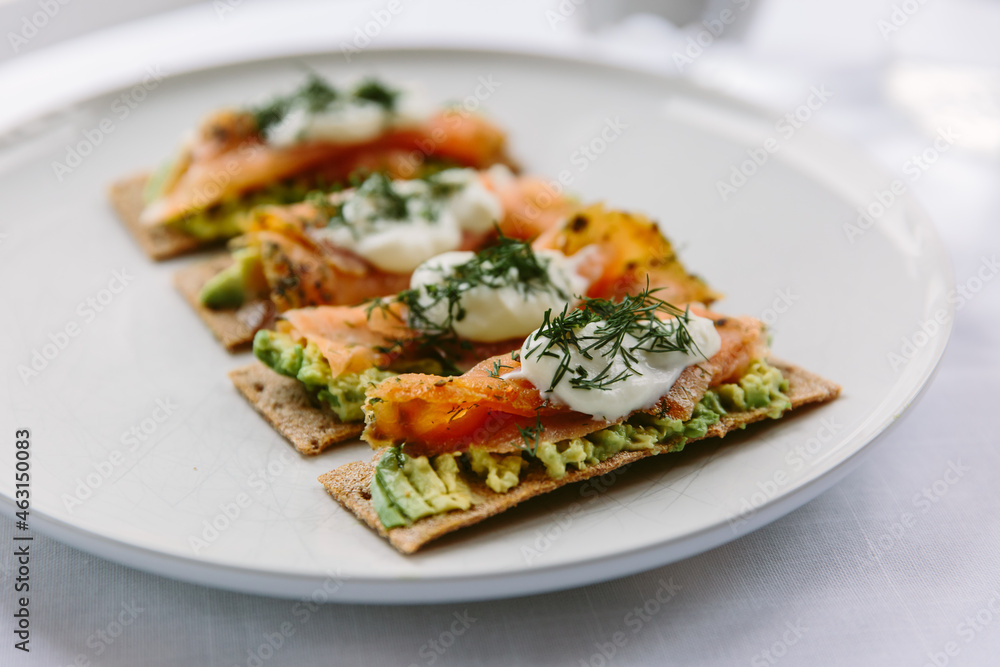 Smoked salmon crispbread Smoked salmon crispbread