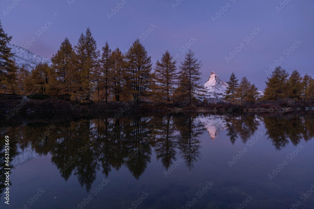 Blue hour mood near the Matterhorn Blue hour mood near the Matterhorn