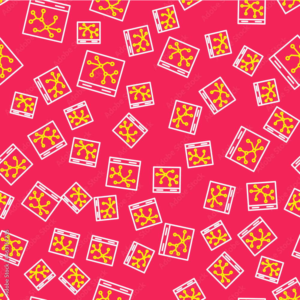 Line Railway map icon isolated seamless pattern on red background. Vector Line Railway map icon isolated seamless pattern on red background. Vector
