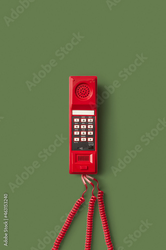 Retro telephone handset with three wires photo