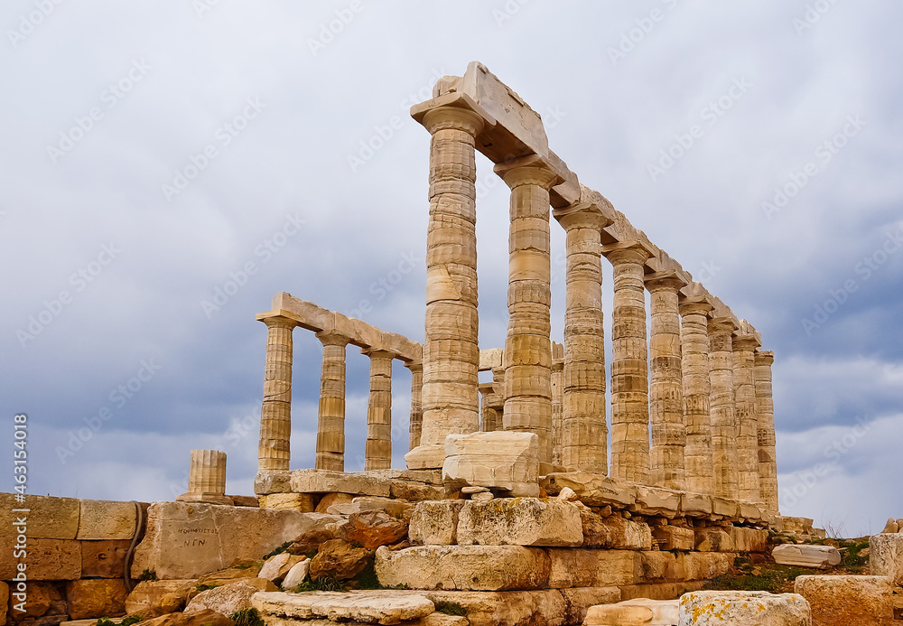 The ruins of temple of Poseidon Greece