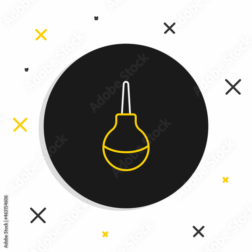 Line Enema icon isolated on white background. Enema with a plastic tip. Medical pear. Colorful outline concept. Vector