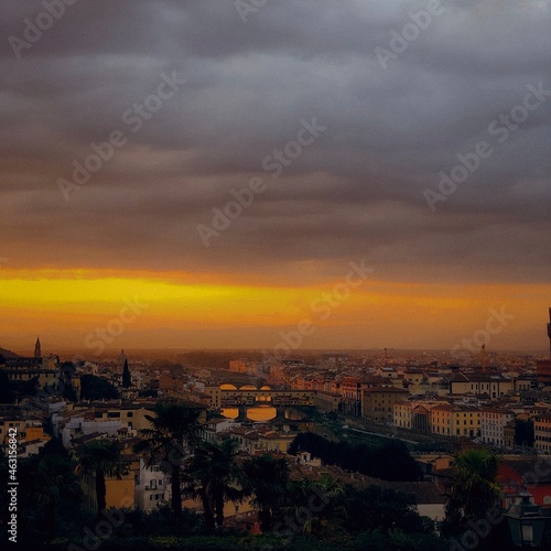 Panoramic view of Florence at sunset