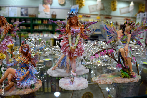 Ceramic figurine forest fairy angel in the shop nymph in the window girl, toy
