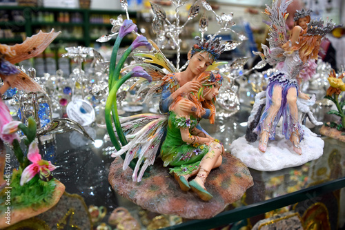 Ceramic figurine forest fairy angel in the shop nymph in the window girl, toy