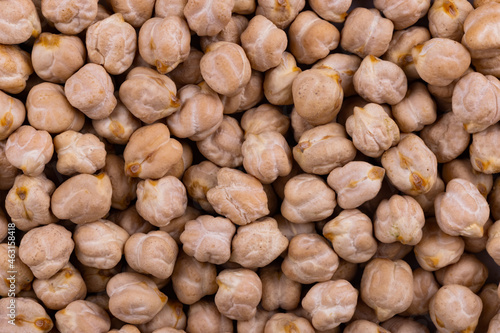 White Channa or Chickpeas Top Angle Flat-lay  Background or Texture