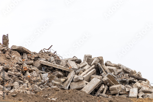 Obraz na plátne Building debris isolated on a white background